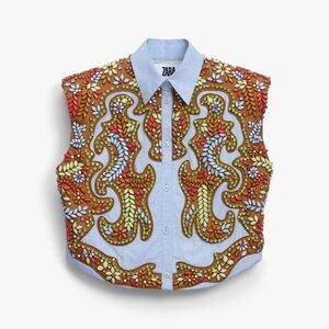 NWT ZARA EMBROIDERED SHIRT ZARA ICONS LIMITED EDITION XS - S limited edition